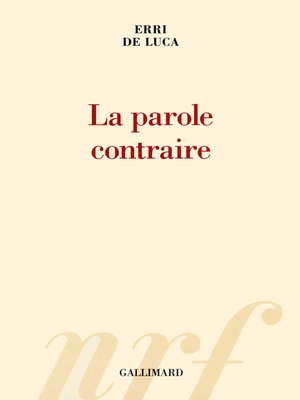 cover image of La parole contraire